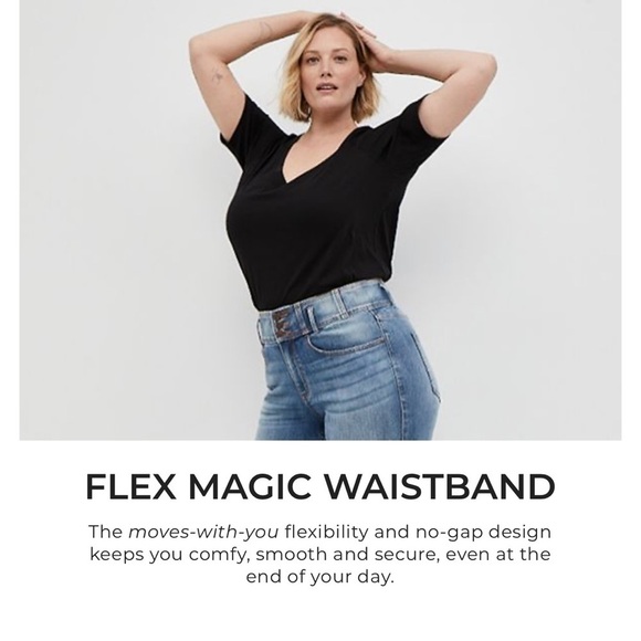 Lane Bryant Flex Magic Wasitband Tighter Tummy High Rise Straight Jeans sz 24 - Picture 6 of 11